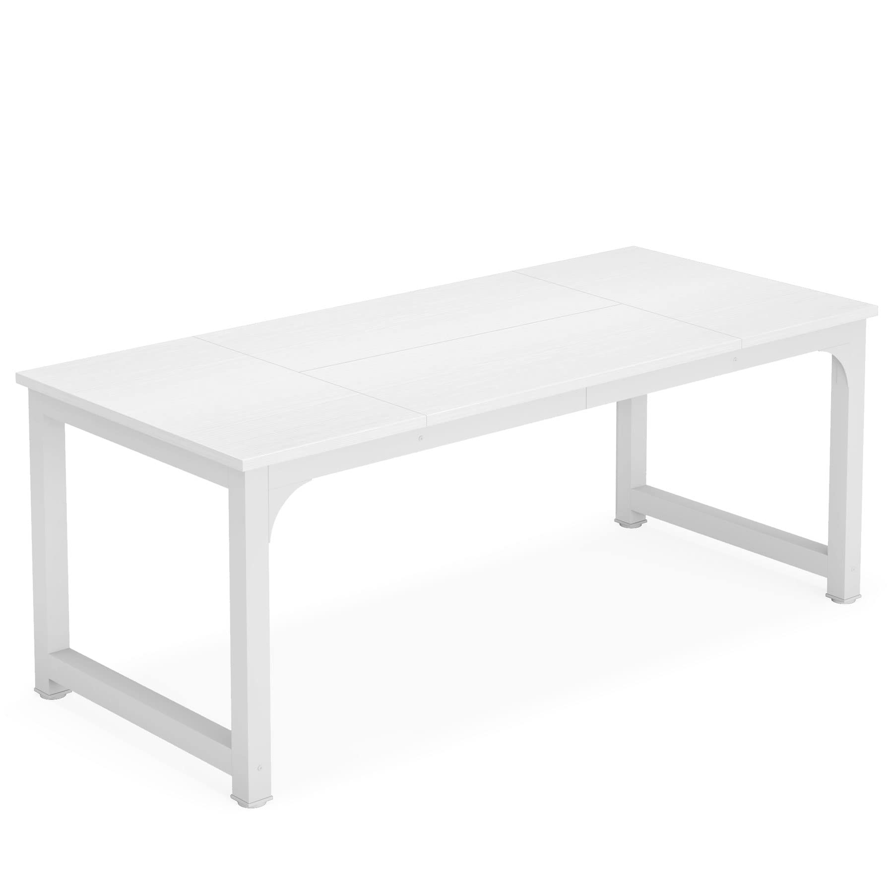 Tribesigns Modern Simple Computer Desk, 47 inch Office Desk Computer Table, Study Writing Study Desk for Home Office, White