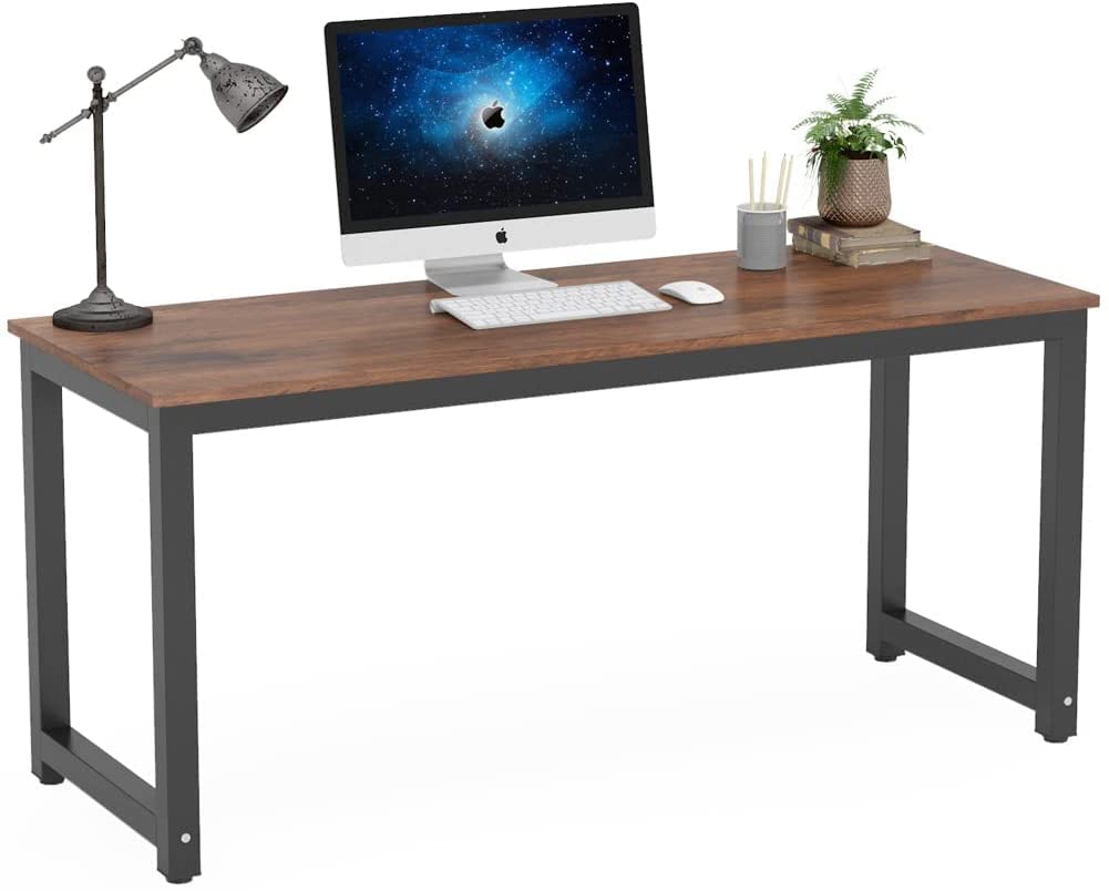 Tribesigns Modern Simple Computer Desk, 47 inch Office Desk Computer Table, Study Writing Study Desk for Home Office, White