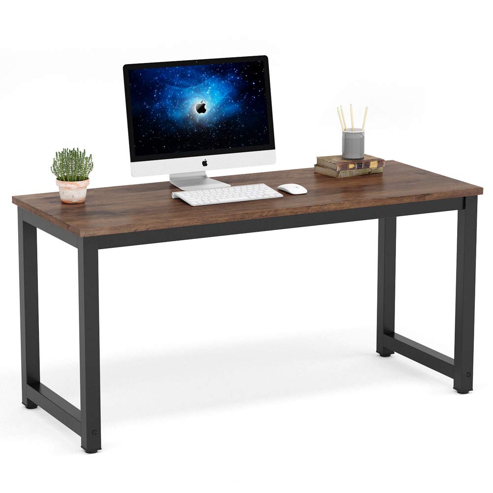 Tribesigns Modern Simple Computer Desk, 47 inch Office Desk Computer Table, Study Writing Study Desk for Home Office, White