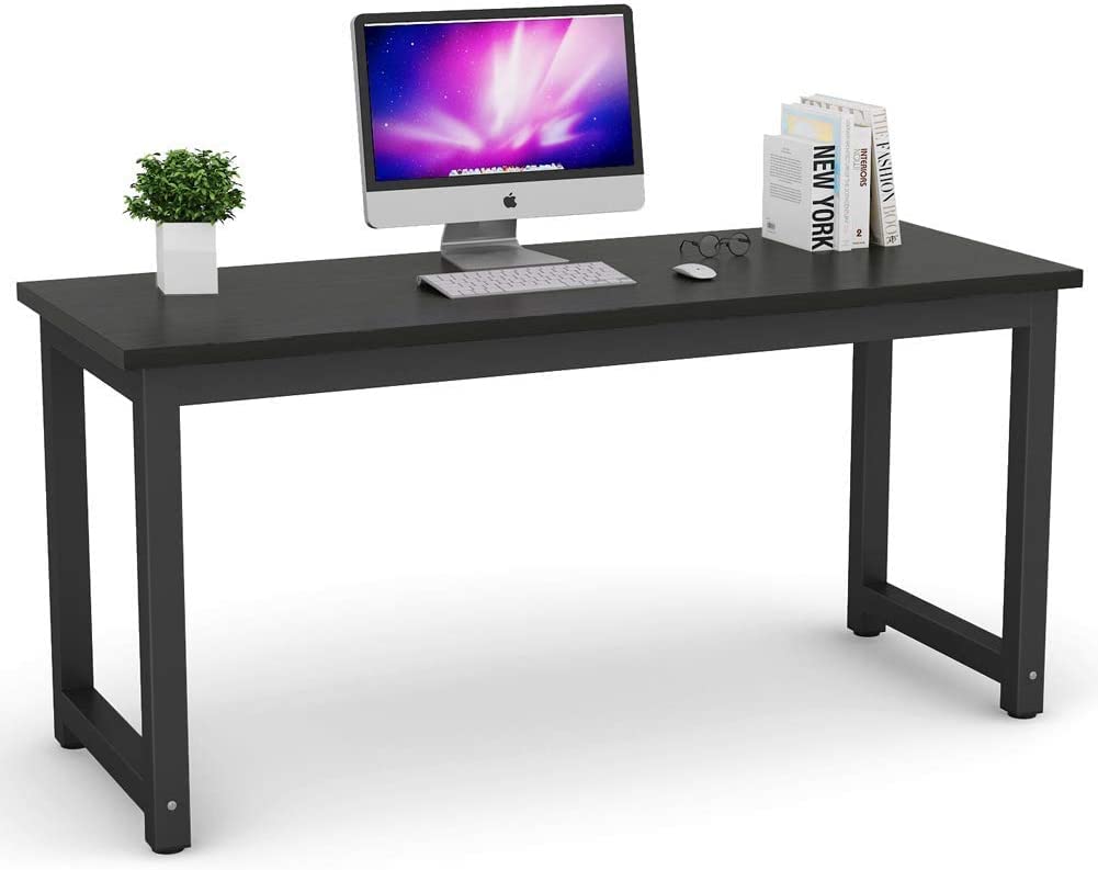 Tribesigns Modern Simple Computer Desk, 47 inch Office Desk Computer Table, Study Writing Study Desk for Home Office, White