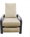 Outdoor Recliner Chair: Manual Adjustable Wicker Lounge Chair with Thick Cushion - All Weather Aluminum Frame for Patio & Backyard Relaxation | 350lb Capacity for Adults