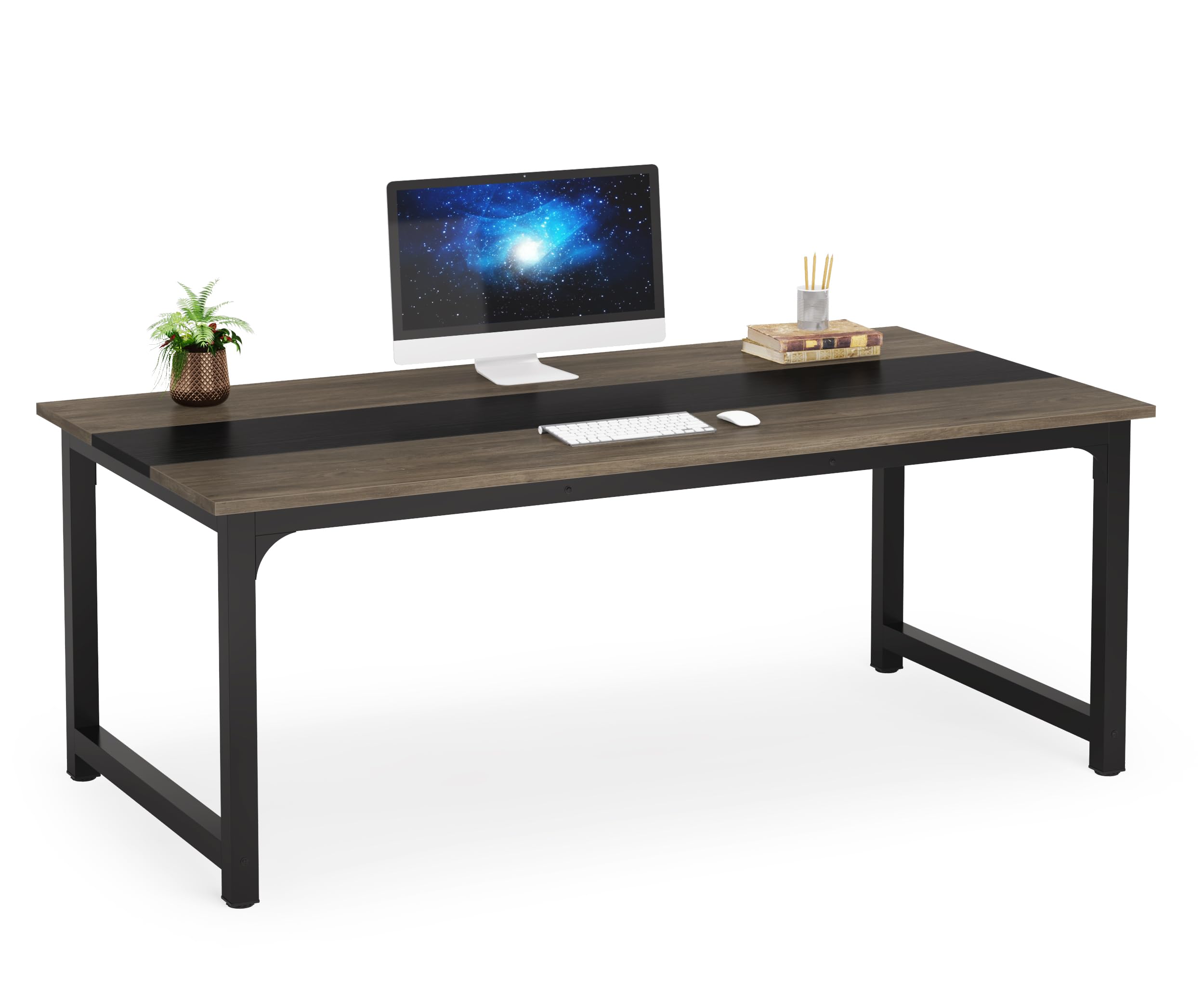 Tribesigns Modern Simple Computer Desk, 47 inch Office Desk Computer Table, Study Writing Study Desk for Home Office, White