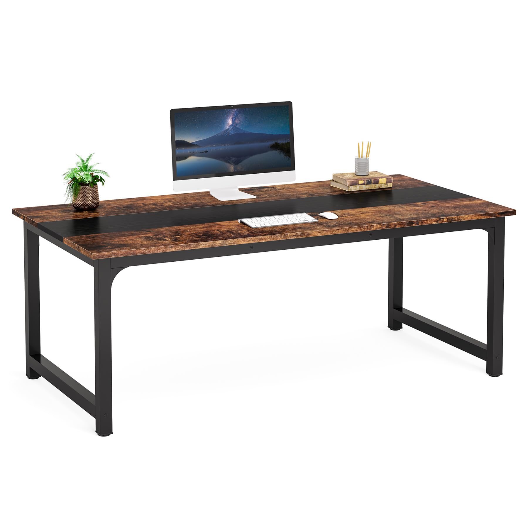 Tribesigns Modern Simple Computer Desk, 47 inch Office Desk Computer Table, Study Writing Study Desk for Home Office, White