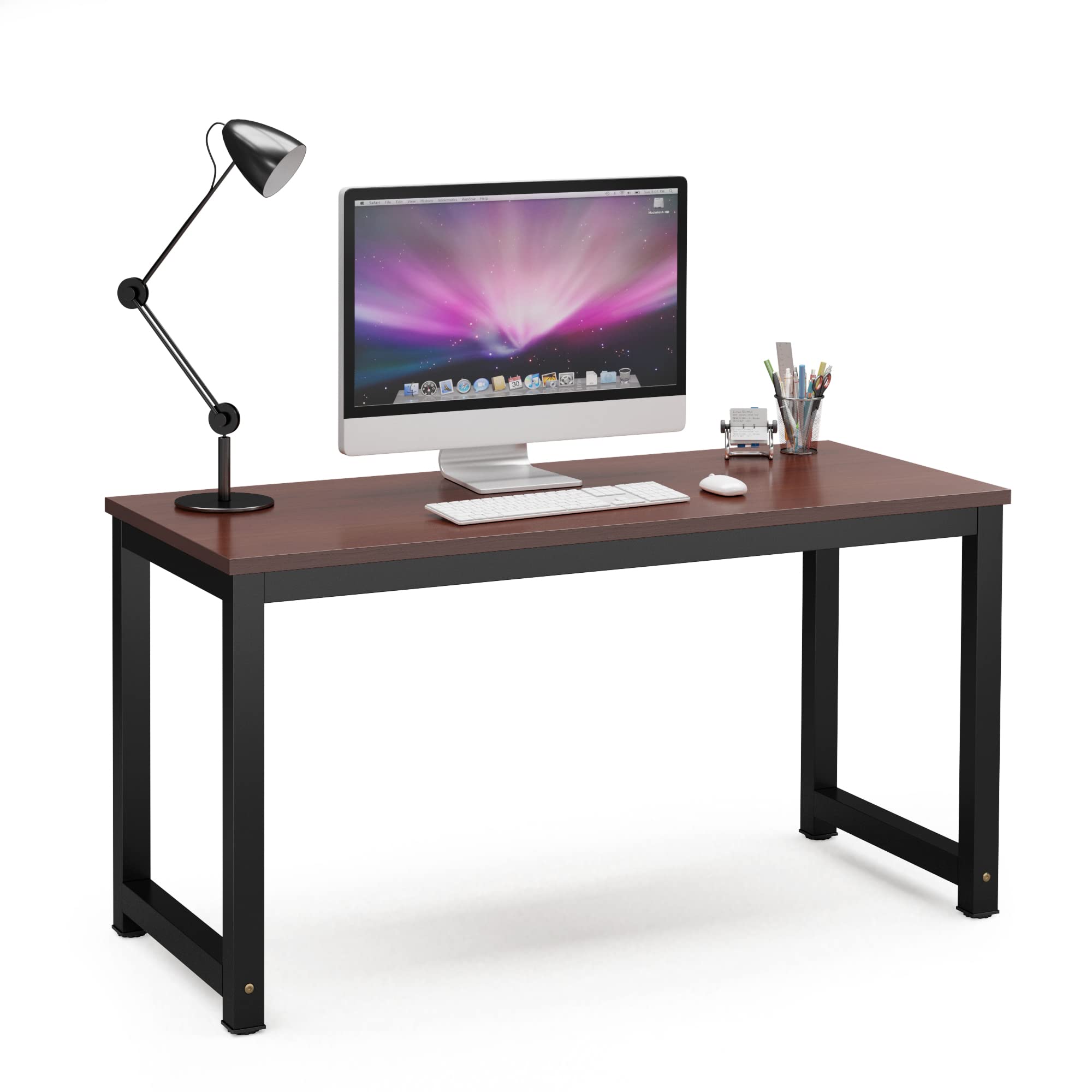 Tribesigns Modern Simple Computer Desk, 47 inch Office Desk Computer Table, Study Writing Study Desk for Home Office, White