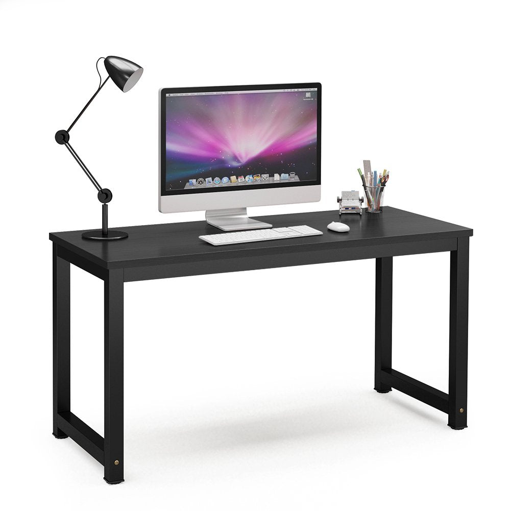 Tribesigns Modern Simple Computer Desk, 47 inch Office Desk Computer Table, Study Writing Study Desk for Home Office, White