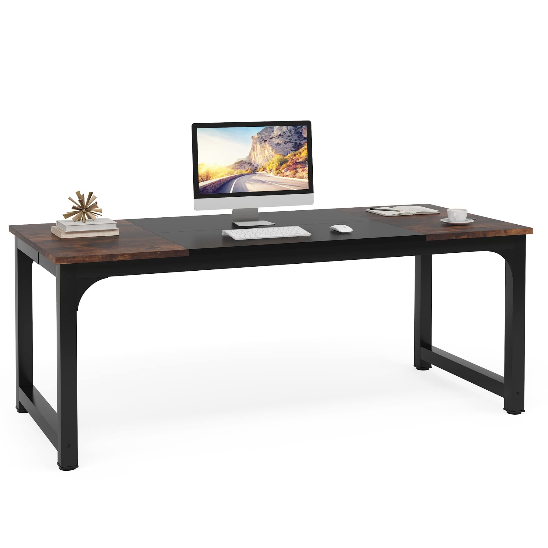 Tribesigns Modern Simple Computer Desk, 47 inch Office Desk Computer Table, Study Writing Study Desk for Home Office, White