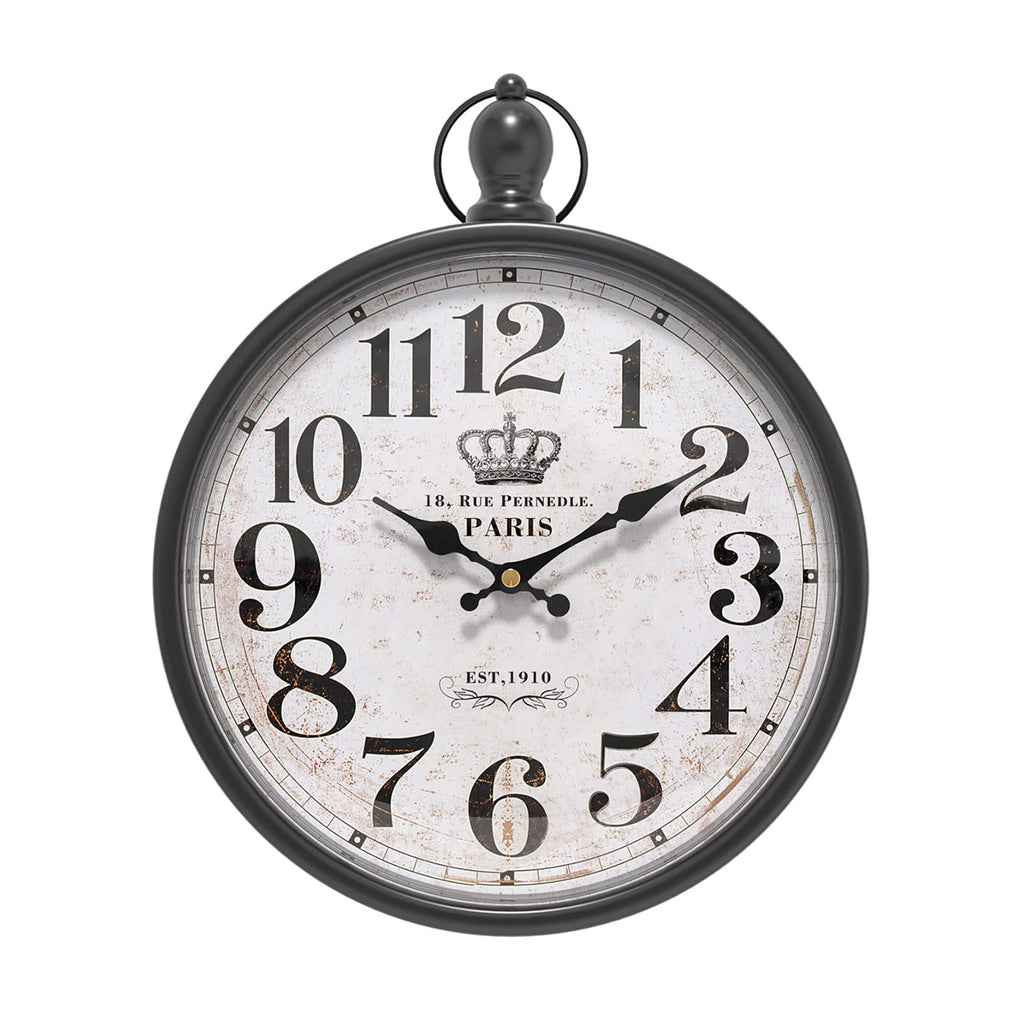 Menterry Retro Round Wall Clock. White Vintage Antique Style. Battery Operated Silent Wall Clocks for Farmhouse,Bathroom,Kitchen,Bedroom,Office, (11.8" H x 9.3" W)