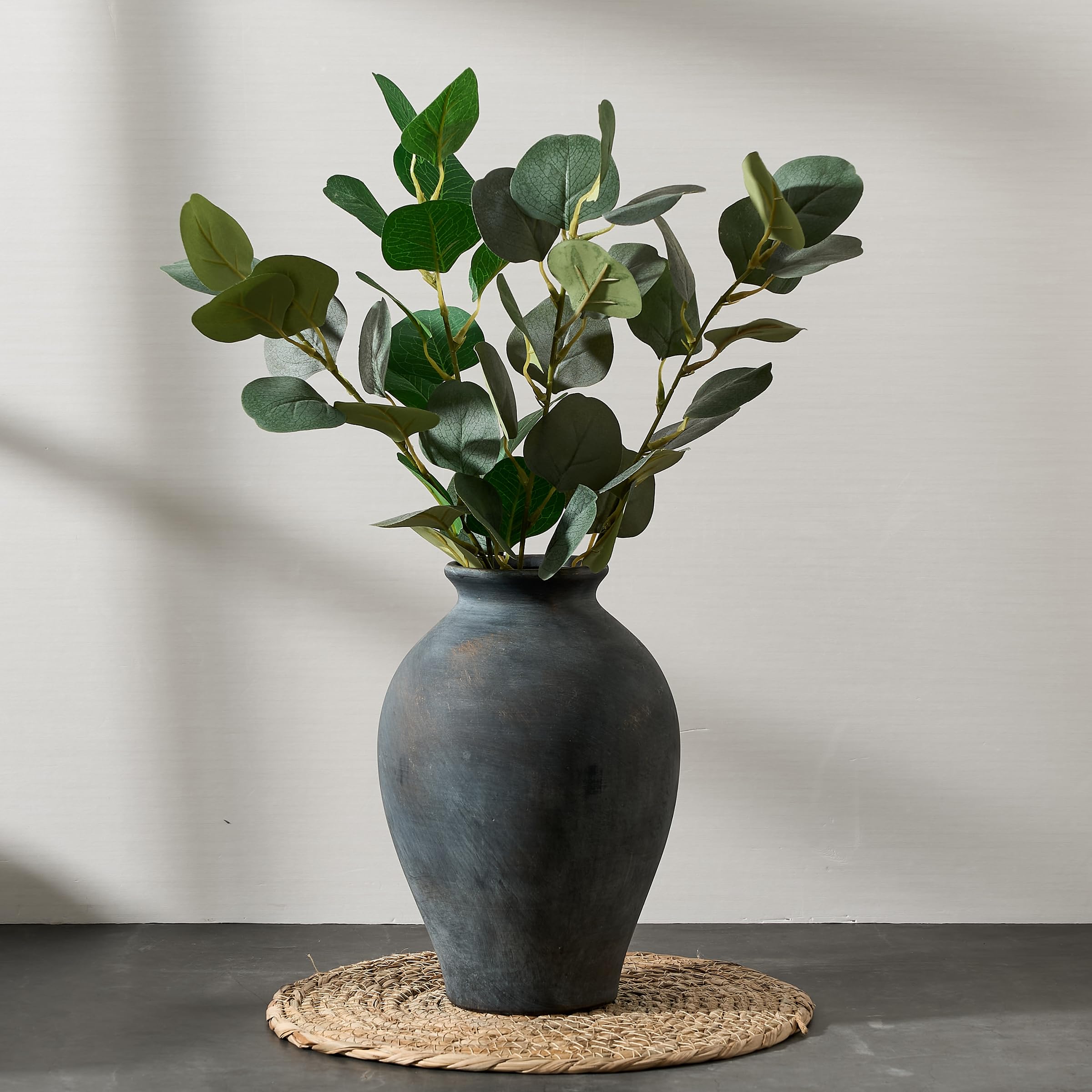 SIDUCAL Blue and White Vintage Vase | 6 Inch Ceramic Chinoiserie Floral | Retro Ice Cracked Blue and White Porcelain Vase for Table, Living Room, Bathroom Decoration, Wedding, Shelf Decor, Mantel